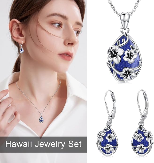 Flower Earrings 925 Sterling Silver Flower Teardrop Leverback Dangle Earrings Jewelry Gifts for Women Girls
