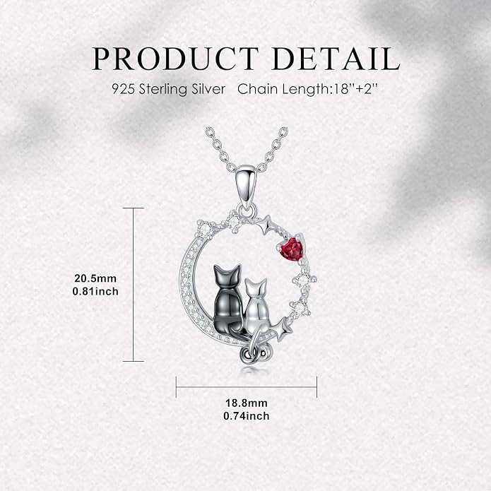 PELOVNY Teddy Bear Necklace for Women 925 Sterling Silver Bear/Highland Cow/Fox/Cat/Axolotl Birthstone Necklace Christmas Birthday Jewelry Gifts for Mom Daughter Wife Sister