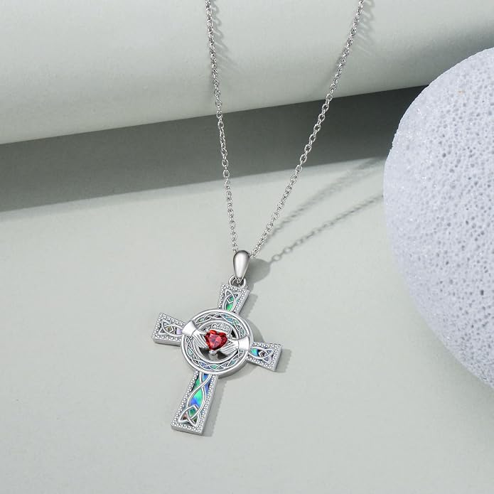 Cross Necklace for Women 925 Sterling Silver Crucifix Pendant Christian Cross Jewelry for Women Men