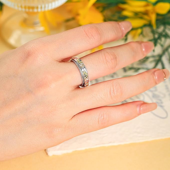 Fidget Ring Spinner Ring for Anxiety Women Men Daughter Real S925 Sterling Silver Fidget Ring