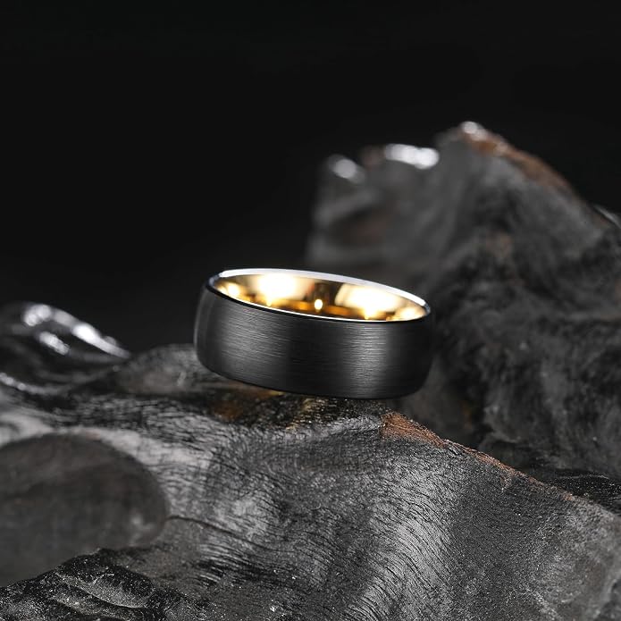 King Will Wedding Band for Men Women, 2/4/6/7/8mm Domed Matte Brushed Tungsten Carbide Rings, Solid/Dual Color Engagement Rings, Comfort Fit
