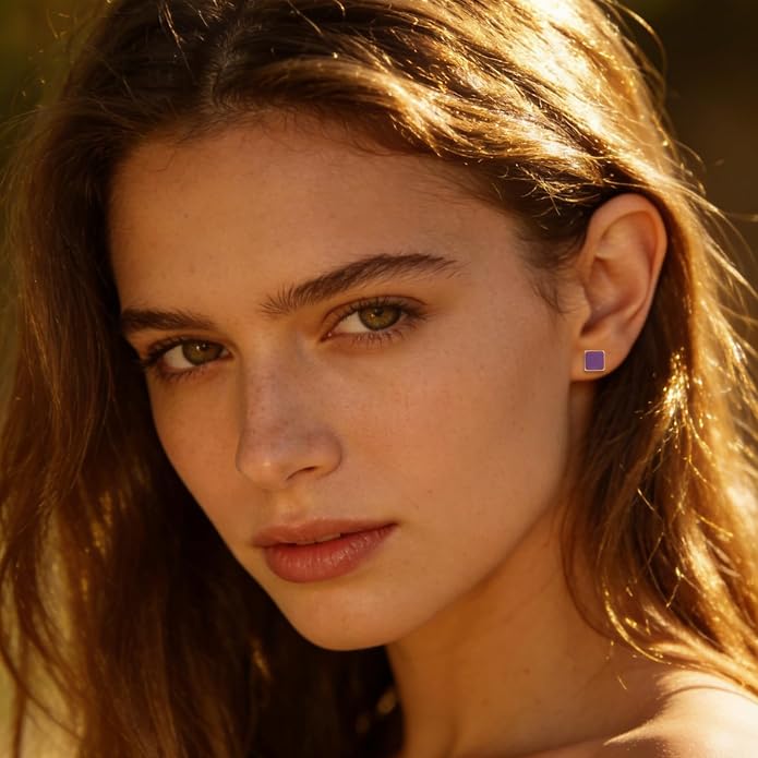JMLOON 12 Pairs Enamel Flat Back Stud Earrings Surgical Stainless Steel Round Heart Star Square Hexagon Screw Back Stud Earrings