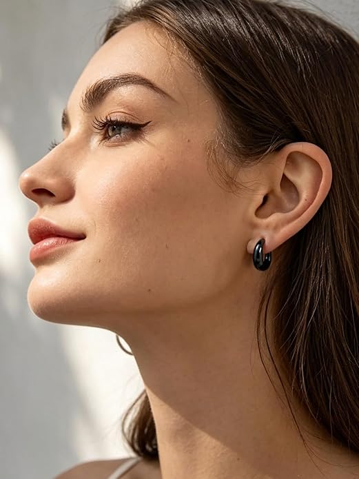 Bestyle Gold Huggies Earrings for Women Hypoallergenic 925 Sterling Silver Post Huggie Hoop Earrings Thick Lightweight Small Hoop Earrings 8/10/12/14mm