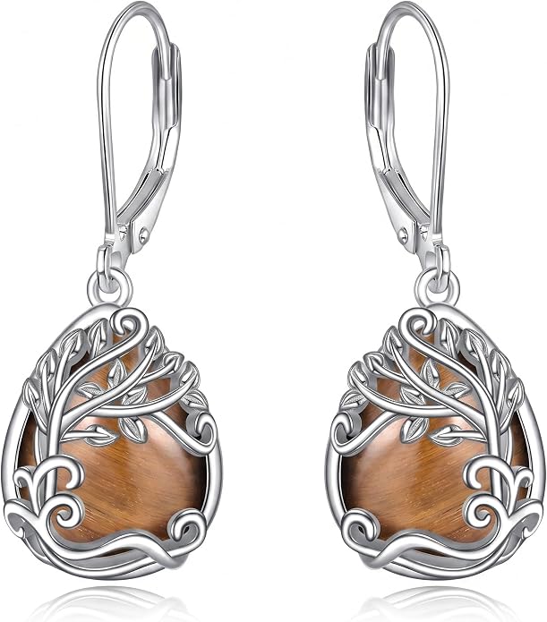 Teardrop Tree of Life/Filigree Earrings for Women Dangle Leverback Earrings Jewelry Gift Anniversary For Her