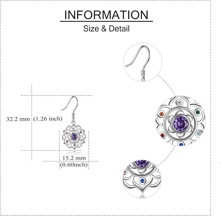 Lotus Earrings Sterling Silver Lotus Flower Dangle Drop Earrings Yoga Jewelry Gifts for Women