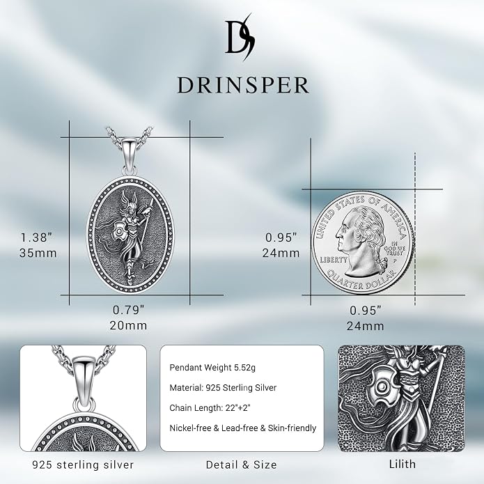 Hecate Wiccan Triple Moon Goddess Necklace Tetragrammaton Nudo De Bruja Plata 925 Original Sterling Silver Cat Moon Pendant Hekate Witch Necklace Amulet Witchy Jewelry Gifts for Women Men