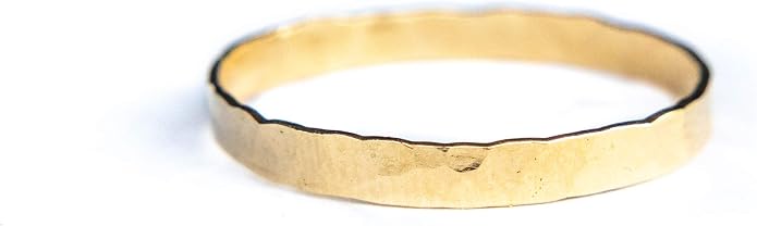 Ellie J Maui 3mm Wide Gold Thumb Ring for Women - Stacking Band Size 10 14k Gold Filled - Each and Every Ring is Hand Hammered - Stamped Inside 14k/20 GF (8)