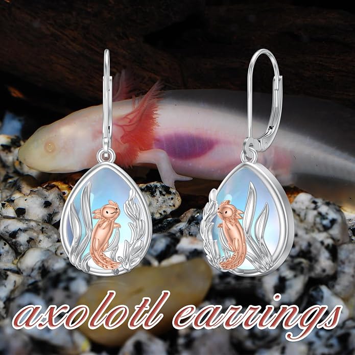 PELOVNY Abalone/Turquoise/Black Onyx/Lapis Lazuli/Axolotl/Bee/Dragonfly/Sun/Cross/Sword/Wolf/Map/Golf Earrings S925 Sterling Silver Dangle Earring Teardrop Jewelry for Women Birthday Christmas Gifts