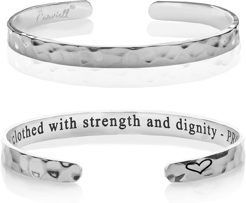 Carviell Bracelet - Gifts for Women – Inspirational, Friendship, Love, Mom, Daughter, Sister, Christian, Graduation, Memorial & Wedding Gifts – 100+ Phrases – Stainless Steel, Gift-Ready