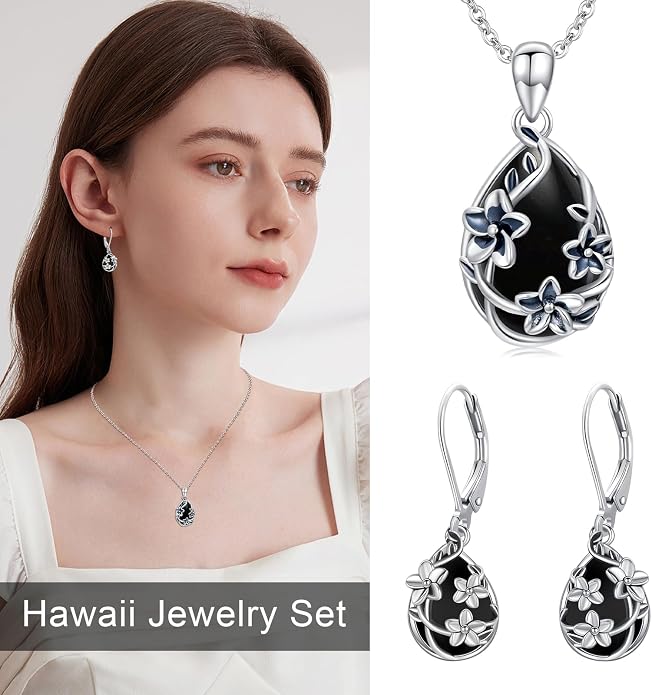 Flower Earrings 925 Sterling Silver Flower Teardrop Leverback Dangle Earrings Jewelry Gifts for Women Girls