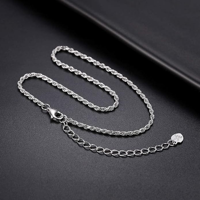 PROSILVER 925 Sterling Silver Ankle Bracelets For Women, Stylish Chain Anklets, Summer Beach Jewelry, 8.6-10.6 Inch Adjustable, Come with Box