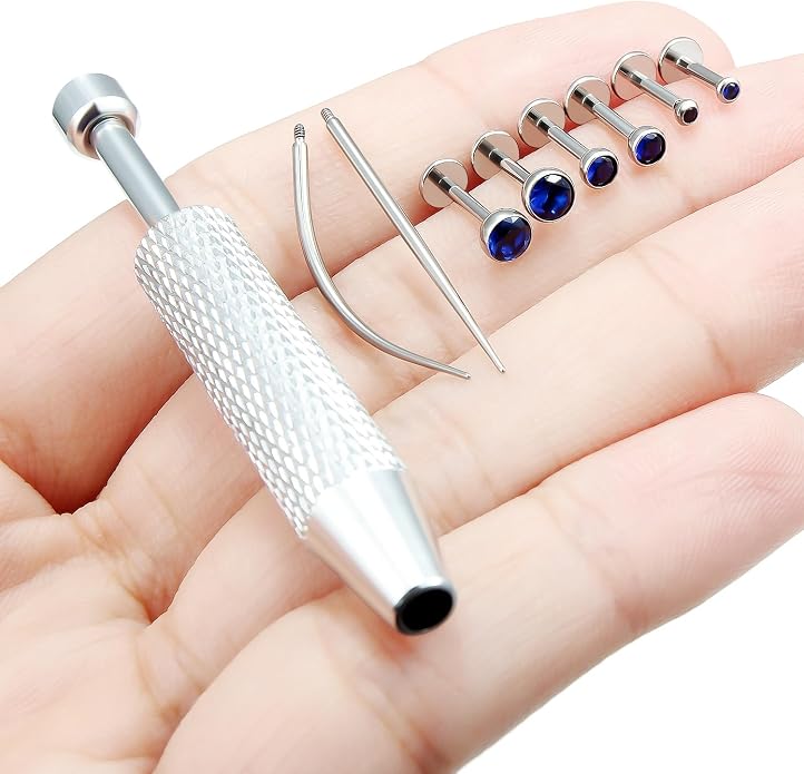 Jenxnjsjo F136 Titanium 20/18/16g Earrings Nose Lip Rings Studs Labret Medusa Tragus Helix Conch Cartilage Piercing Jewelry for Women