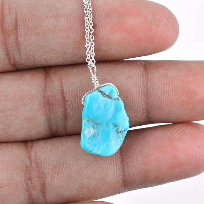 Natural Gemstone Dainty Pendant Necklace for Women Handmade Crystal Jewelry 925 Sterling Silver 18 Inch Chain Healing Chakra Christmas Birthday Gift for Her