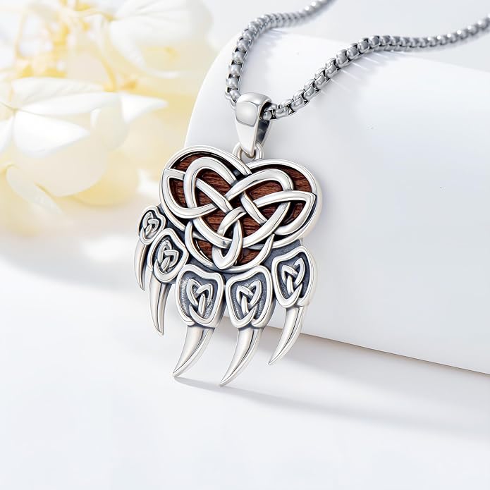 Viking Necklace for Men 925 Sterling Silver Nordic Viking Necklace Viking Amulet Jewelry Gifts for Men Women