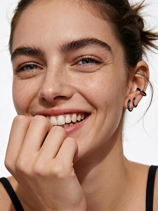 ChicSilver 925 Sterling Silver Huggie Hoop Earrings Small Hoop Earrings for Women Hypoallergenic Silver Huggie Earring Cartilage Earrings for Women (6/8/10/12/14/16/18/20MM)