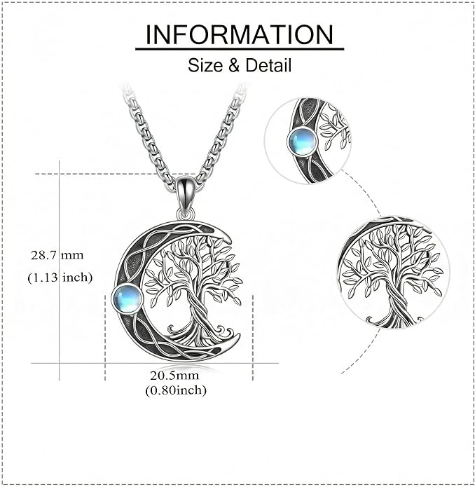 ONEFINITY Tree of Life Necklace 925 Sterling Silver Abalone Shell Celtic Knot Pendant Necklace for Women Jewelry