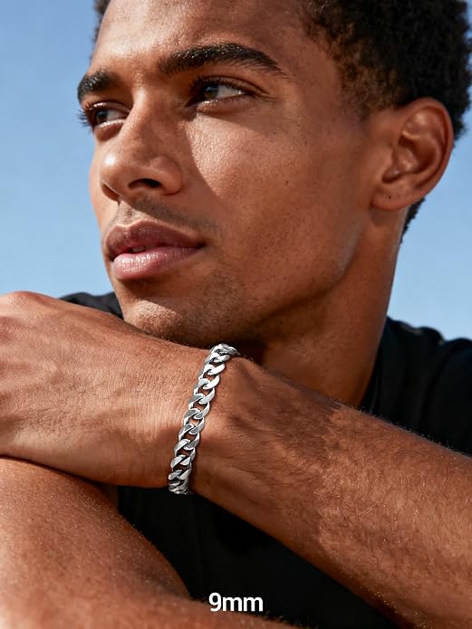PROSTEEL Stainless Steel Bracelets for Men Women, Gold/Silver/Black, Cuban Link Bracelet Adjustable, Jewelry with Gift Box