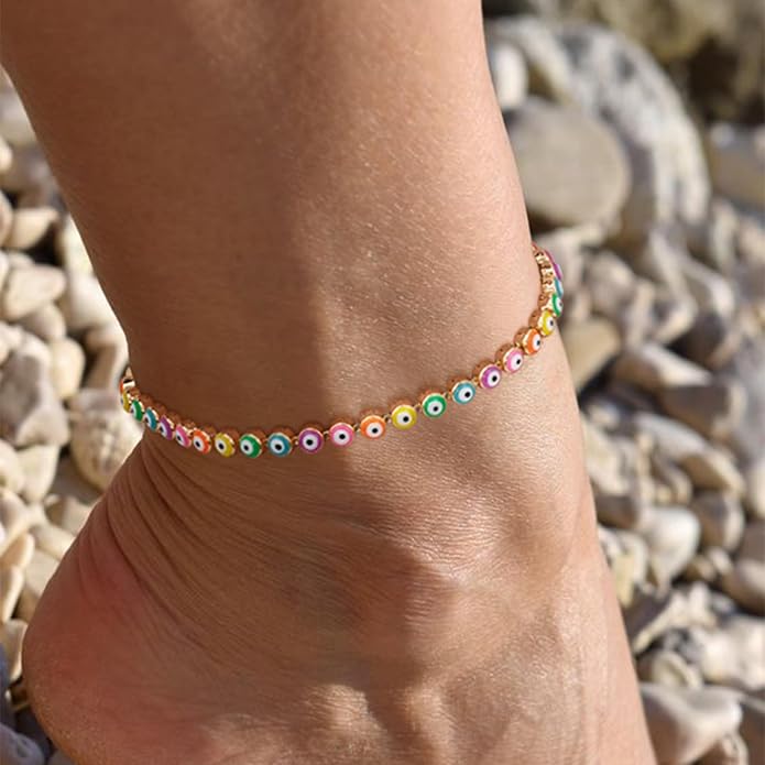 LOYATA Anklet Bracelet 14K Gold Plated Dainty Anklet Chain Waterproof Gold Chain Anklet for Women Cuban Beach Anklet Jewelry Gifts for Women