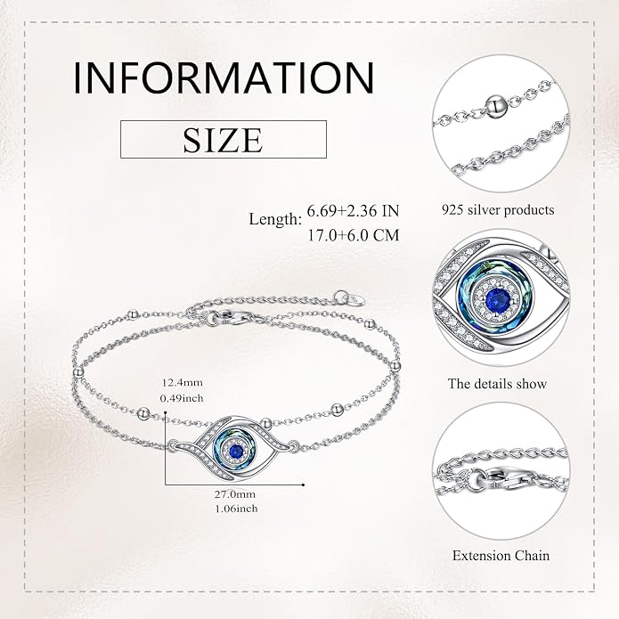 VONALA Witches Knot/Compass/Dragonfly/Clover Bracelet Sterling Silver Adjustable Charm Bracelet Summer Beach Foot Chain Jewelry for Women Gifts