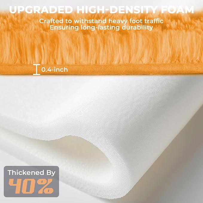 OPPODREAM 4x6 Orange Rugs for Bedroom, Ultra-Soft Fluffy Area Rugs for Living Room, 4 x 6 Shag Carpet for Nursery, Kids, Girl, Boy, Baby, Plush, Fuzzy, Shaggy, Cute Home Decor