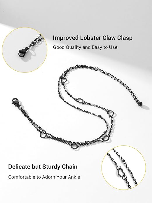 PROSTEEL Gold/Silver Anklets for Women Waterproof, 14K Gold Plated Ankle Bracelet Non Tarnish, Jewelry Gifts Adjustable