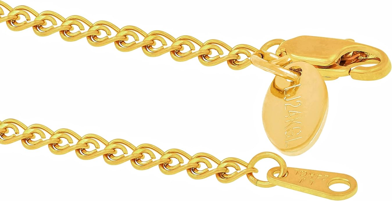LIFETIME JEWELRY Womens Gold Anklet 2.7mm Open Weave Link Ankle Bracelet 24k Real Gold Plated