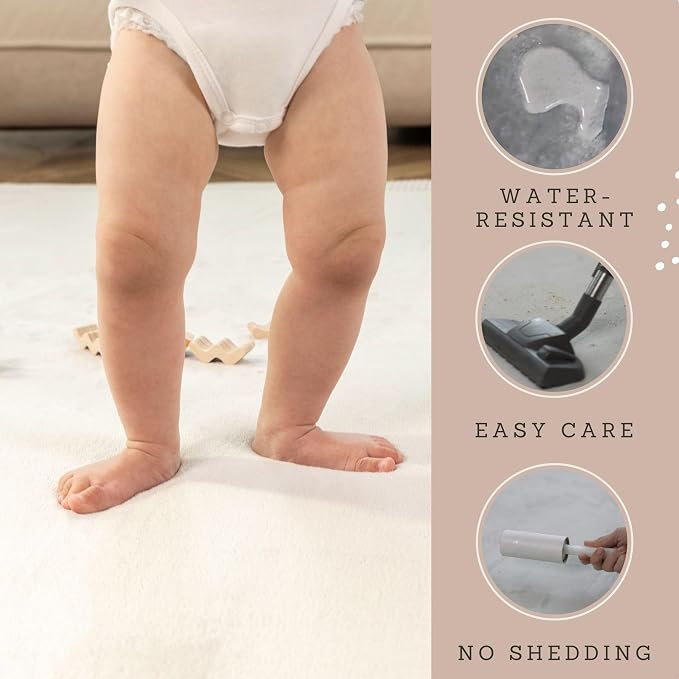Hakuna Matte CloudSoft Baby Play Mat for Floor 40" x 60" Dark Gray | Coral Velvet high-density foam Rug for Crawling & Cozy Play – Non-Slip, Water-Resistant, Easy-Care Tummy Time Mat