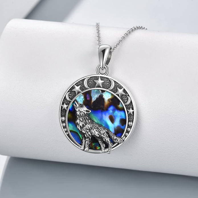 LUHE Sterling Silver Dragon/Wolf/Phoenix/Hummingbird/Horse/Unicorn Religious Pendant Necklace for Women Oxidized vintage Celtics Necklace Jewelry Christmas Gifts
