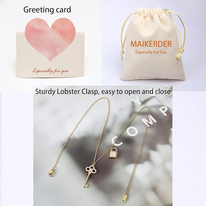 14K Gold Plated Paper Clip Chain Link Necklace Satellite Cross Key Starfish Turquoise Heart Necklace for Women