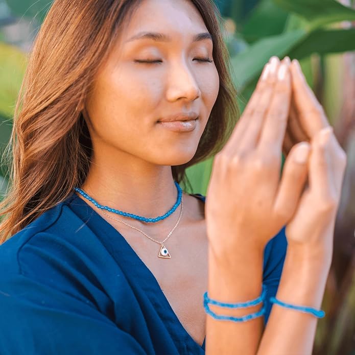 Lotus and Luna 7 Chakra Necklace for Women - Healing Crystal Necklace with Genuine Stones (Master Healer) to Bring Balance and Healing to Mind and Body - Handmade Jewelry Gift