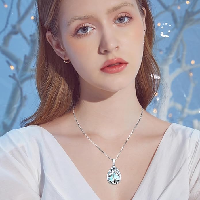 Tree of Life Necklace Family Teardrop/Heart Pendant Mother Jewelry Gifts for Women Grandma Wife Mom