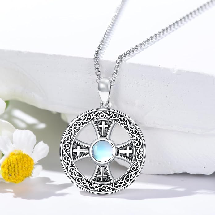 Cross Necklace for Women 925 Sterling Silver Crucifix Pendant Christian Cross Jewelry for Women Men