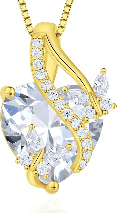 Butterfly Necklaces for Women Sterling Silver Infinity Heart Pendant Birthstone Jewelry Gift with 14k Yellow Gold/Rose Gold Plated