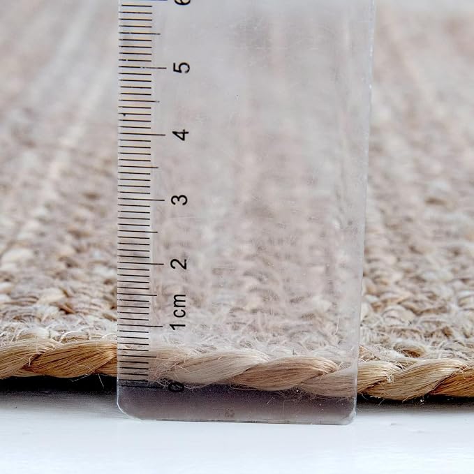 Shatex Jute Rug 6x9ft, Large Chunky Farmhouse Area Rug, Handcrafted Braided Rug, 100% Natural Jute Material, Ideal for Bedroom & Living Room, Natural