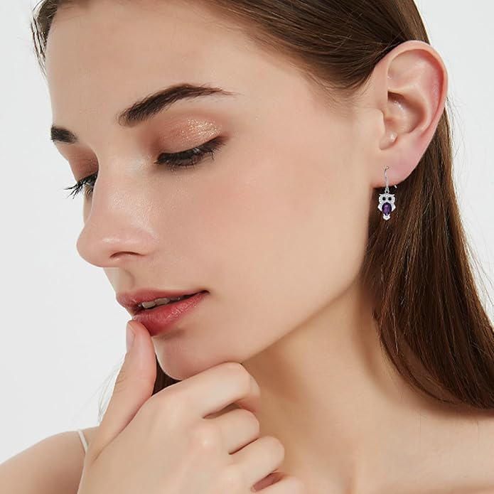 Butterfly/Cardinal/Rabbit/Frog/Turtle/Dragonfly/Flamingo/Mermaid/Hummingbird/Robin/Raven/Owl/Whale/Cat Earrings S925 Sterling Silver Animal Jewelry Gifts for Birthday Christmas