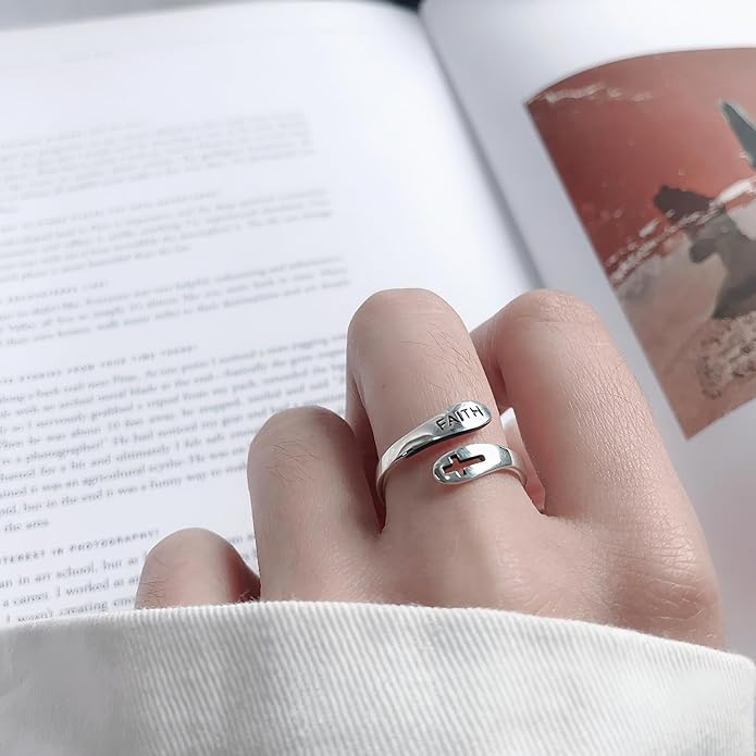 925 Sterling Silver Ring Minimalist Adjustable Rings Band Handmade Rings for Women Girls