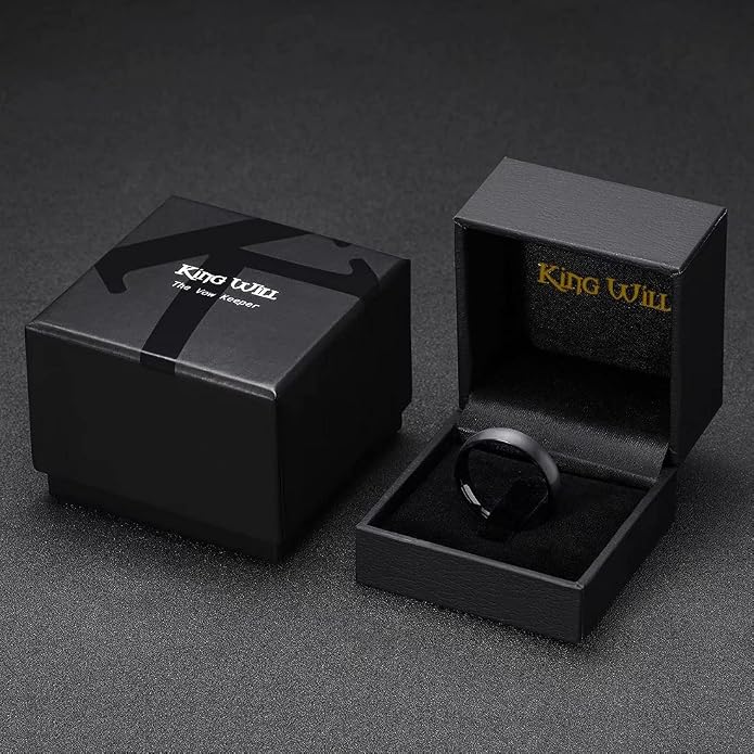 King Will Wedding Band for Men Women, 2/4/6/7/8mm Domed Matte Brushed Tungsten Carbide Rings, Solid/Dual Color Engagement Rings, Comfort Fit
