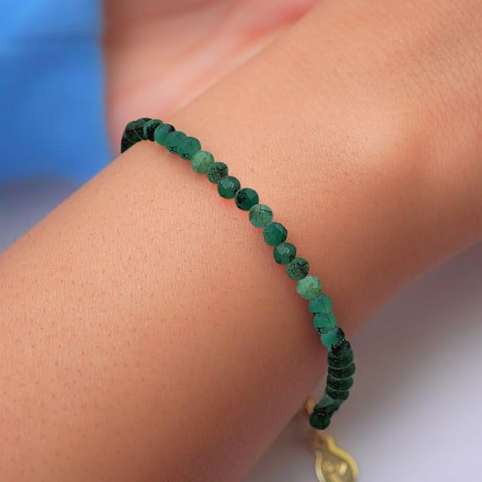 Faceted Bracelet for Women, Certified 925 Sterling Silver with 18K Gold Vermeil Healing Crystal Bracelets for Women - Crystals and Healing Stone Bracelet Women Jewelry for Gift