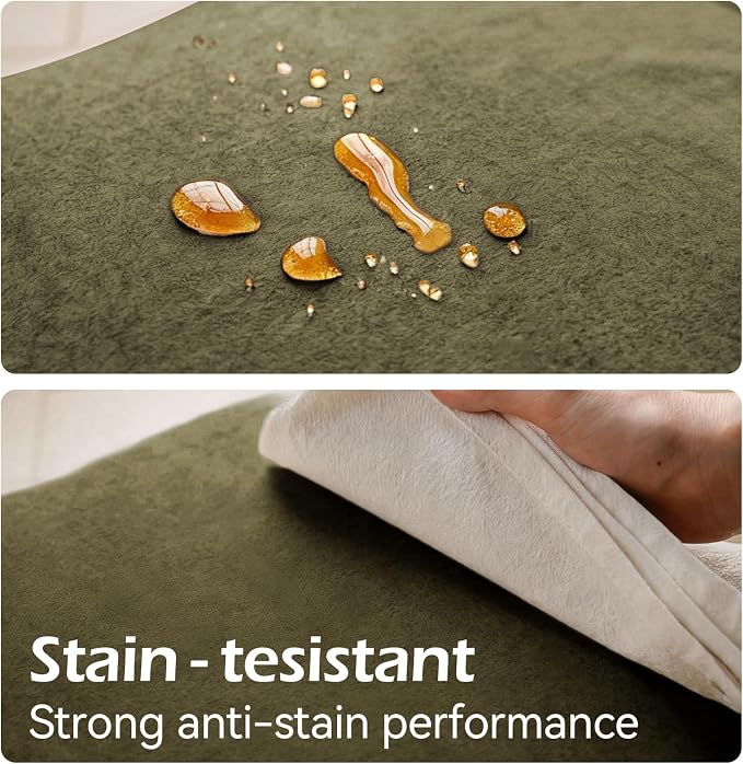 a moment Waterproof Throw Pillow Covers Set of 4,18x18 Inch Outdoor Stain Resistant Pet Friendly Pillowcases Cushion Covers for Patio Sofa and Living Room,Olive Green