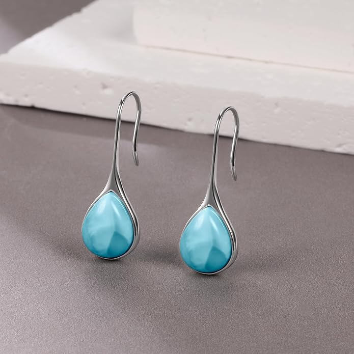 Natural Abalone Dangle Earrings with Halo CZ Leverback Earrings for Women Hypoallergenic Fashion Jewelry