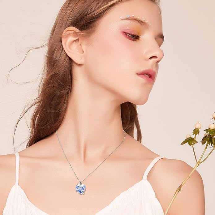 AOBOCO I Love You Forever Necklace 925 Sterling Silver with Crystals from Austria Anniversary Birthday Gifts for Women Mothers Day Gift