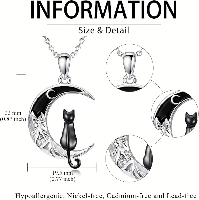 Tree of Life/Cat/Horse/Turtle/Sun/Cow Pendant Crescent Moon Necklace Anniversary Graduation Birthday for Grandma Women Wife Daughter(with Gift Box)