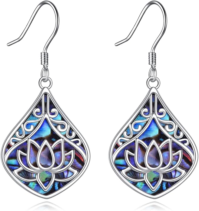 POPLYKE 925 Sterling Silver Tree of Life Dangle Earrings for Women Fashion Abalone Shell Jewelry Gifts for Mom Sister Friend Birthday