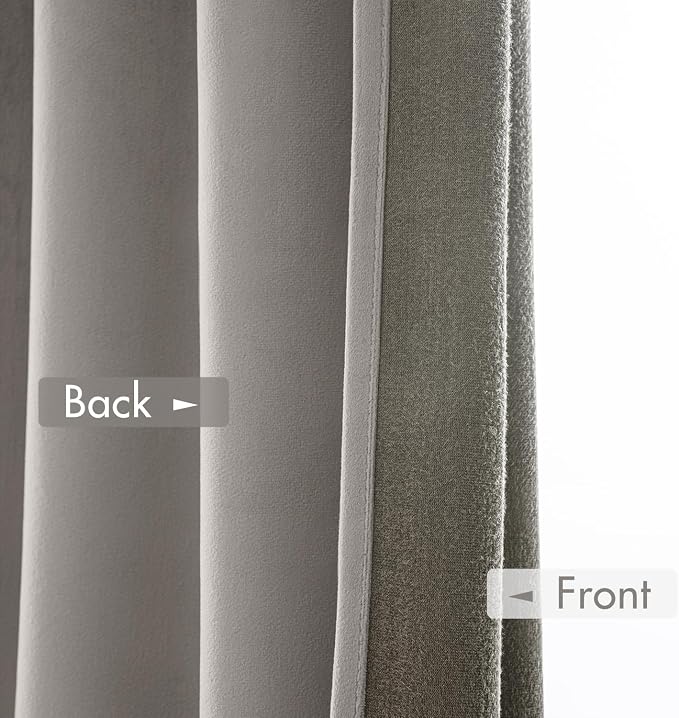 MIULEE Silver Grey Blackout Velvet Curtains Drapes 108 Inch Long 52"x108" | Luxurious Bedroom Living Room Decor, Room Darkening, Thermal Insulated, Rod Pocket Design, Super Soft Fabric, Extra Long