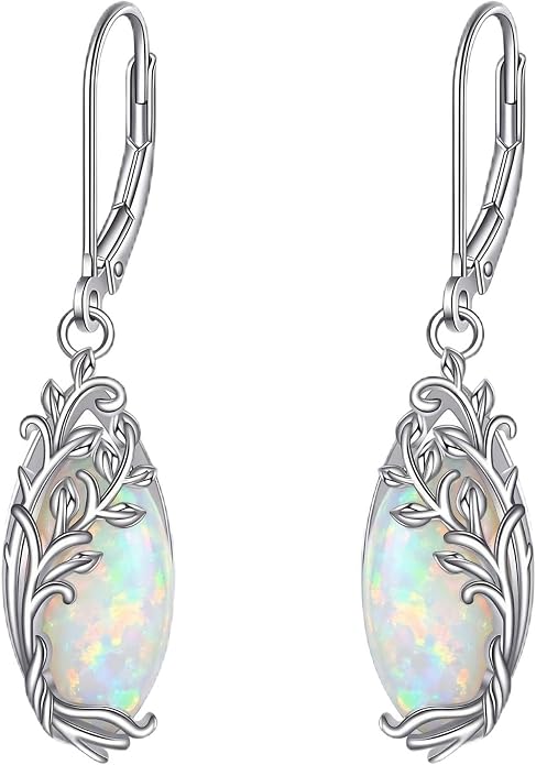 POPLYKE Tree of Life Teardrop Drop Dangle Earrings Sterling Silver Leverback Earrings Jewelry