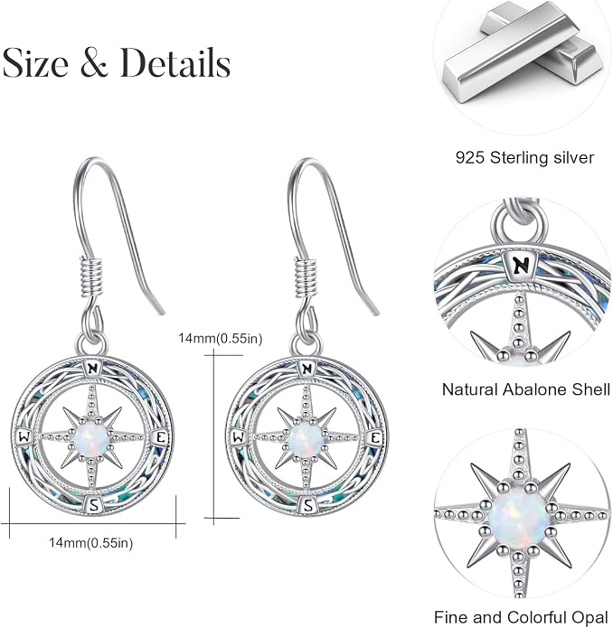Celtic Knot Earrings 925 Sterling Silver Abalone Drop Dangle Celtic Earrings Gifts for Women