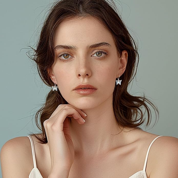 Black Cat/Turtle/Moonstone//Turquoise/Flower/Tree of Life Earrings Sterling Silver Cute Animal Leverback Dangle Earrings Jewelry Gifts
