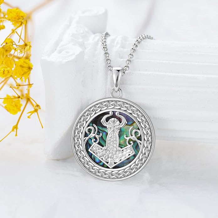 S925 Sterling Silver Poseidon Trident/Peace Sign/Coexist Peace Symbol/Pirate/Arrowhead/Flower of Life/Thor's Hammer Jewelry Necklace Gifts for Women Men