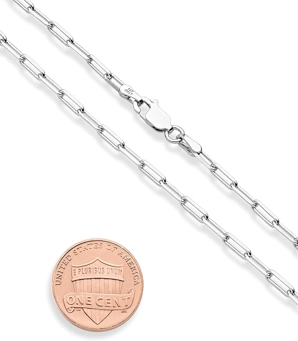 Miabella Solid 925 Sterling Silver 2.5mm Paperclip Link Chain Anklet Ankle Bracelet for Women, Made in Italy