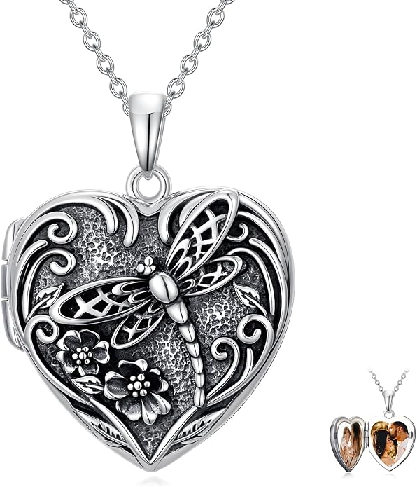 TOUPOP Heart Locket Necklace 925 Sterling Silver Love Locket that Holds Pictures Gifts for Women Her